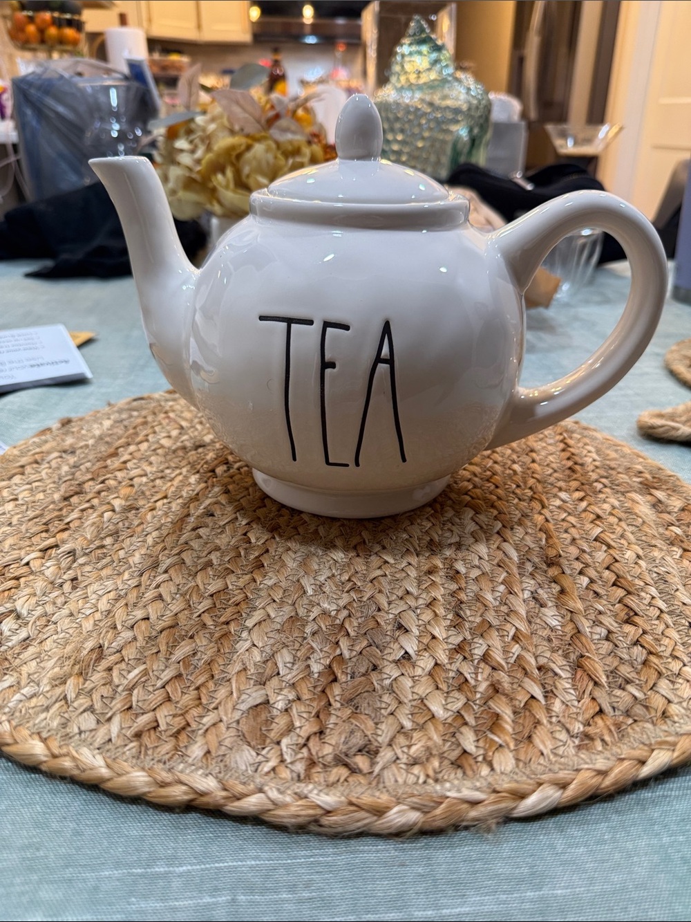 Rae Dunn White Ceramic TEA Teapot
